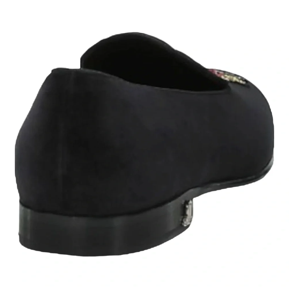 LANVIN Shoes Men's Size 12 Flaming Heart Leather & Velvet Smoking Loafers - Picture 5 of 9